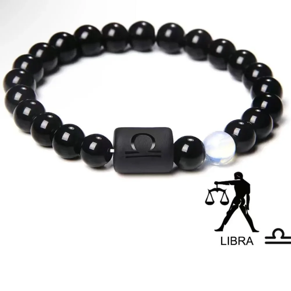 Libra bracelet, design on both sides, constellation stretch bracelet, zodiac - Picture 1 of 2